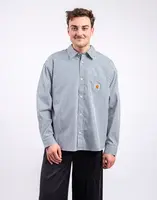 Carhartt WIP L/S Daldry Shirt Daldry Stripe, Office Blue L