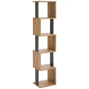 Xora REGÁL, antracitová, dub artisan, 35/161/30 cm