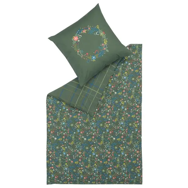 Esprit OBOUSTRANNÉ POVLEČENÍ, satén, zelená, vícebarevná,