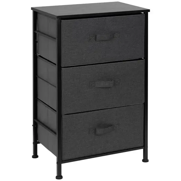 PBJ KOMODA, černá, tmavě šedá, 45/71.5/30 cm