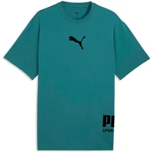 Puma SPORT RELAXED GRAPHIC TEE Pánské triko, zelená, velikost