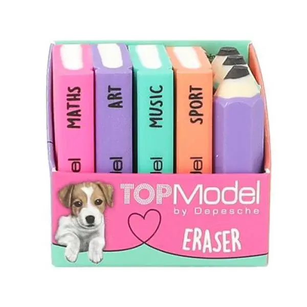 Top Model Sada gum v tvaru učebnic a tužek, 7 ks