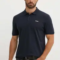 Bavlněné polo tričko HUGO tmavomodrá barva