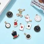 20Pcs 10 Styles Alloy Enamel Pendants