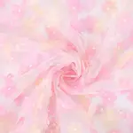 Embroidered Flower Polyester Mesh Fabric