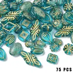 75Pcs 15 Styles Transparent Acrylic Beads