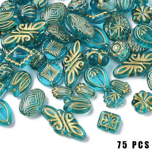 75Pcs 15 Styles Transparent Acrylic Beads