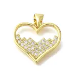 Brass Micro Pave Clear Cubic Zirconia Pendants