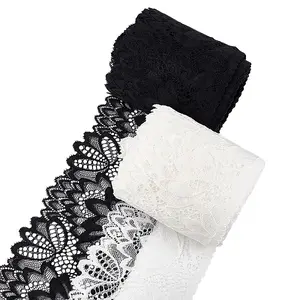 10Yards 2 Colors Stretch Nylon Flower Embroidery Lace Ribbon