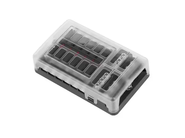 Pojistková skříňka FB-12 se zápornou lištou a LED - rozbaleno - zašpiněný obal