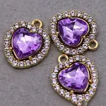 Brass & Acrylic with Rhinestones Pendants