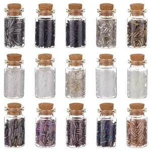120g 15 Style Glass Bugle Beads