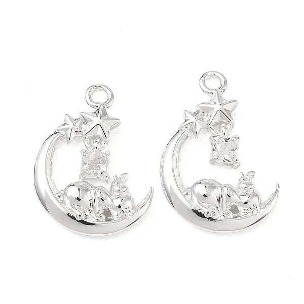 Brass Micro Pave Cubic Zirconia Pendants