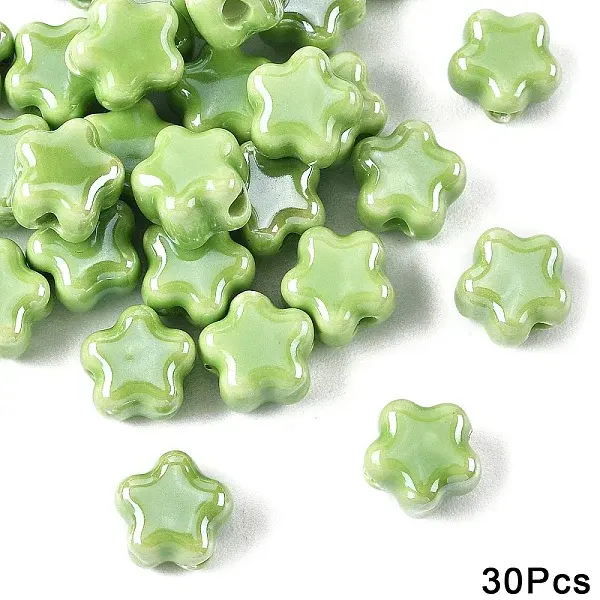 30Pcs Handmade Porcelain Bead