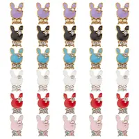 30Pcs 6 Colors Alloy Clear Rhinestone Cabochons