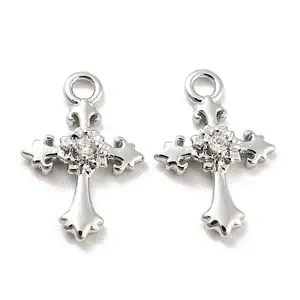 Brass Micro Pave Cubic Zirconia Charms