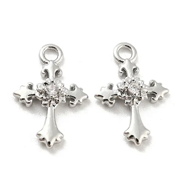 Brass Micro Pave Cubic Zirconia Charms