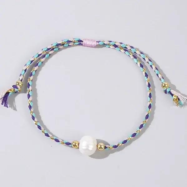 Natural Freshwater Pearl Bead Braided Bead Bracelets