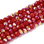 AB Color Plated Opaque Glass Rondelle Beads Strands