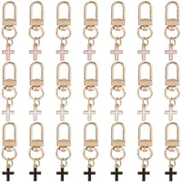 21Pcs 3 Colors Cross Alloy Enamel Pendant Decoration