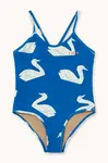 Jednodílné dětské plavky Tinycottons BIG SWANS SWIMSUIT