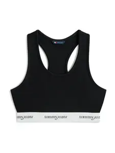 Tommy Jeans Podprsenka  čierna / šedobiela