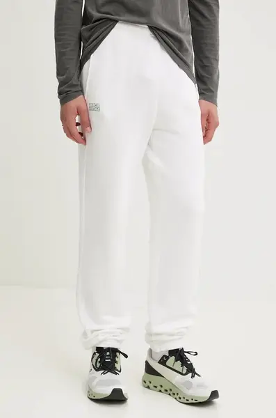 Tepláky American Vintage bílá barva, s potiskem