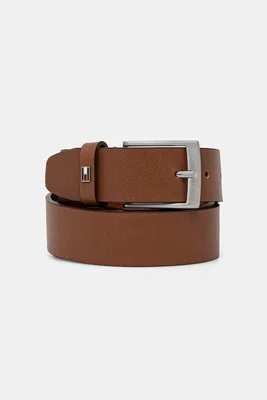Kožený pásek Tommy Hilfiger pánský, hnědá barva, AM0AM13014
