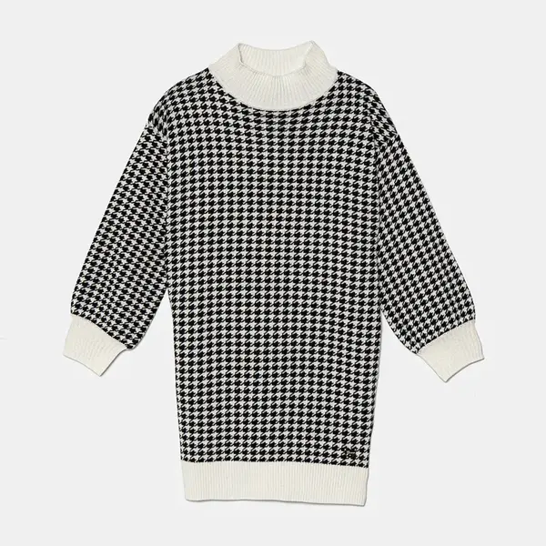 Dětské šaty s příměsí vlny Guess bílá barva, mini, oversize, J4BK04 Z3K10