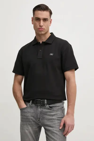 Polo tričko Calvin Klein Jeans černá barva, J30J327040