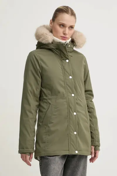 Bunda Hollister Co. dámská, zelená barva, zimní, KI344-4506