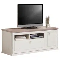 Hom`in KOMODA POD TELEVIZI, šedá, bílá, 150,2/53,9/50 cm
