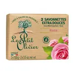 Le Petit Olivier Extra jemné mýdlo Růže 2x100 g
