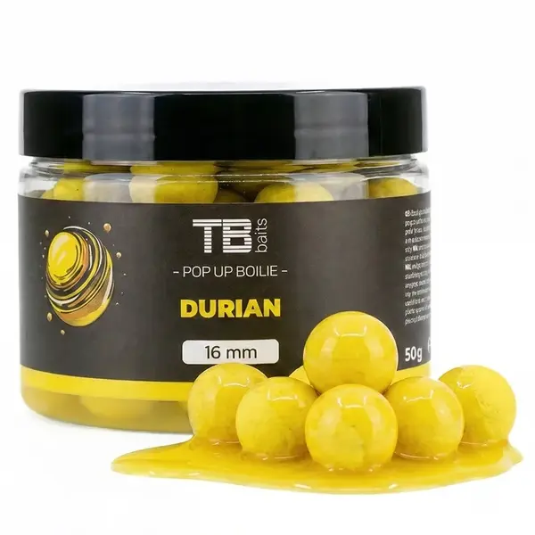 Tb baits plávajúce boilie pop-up durian + nhdc 50 g - 16 mm