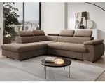 Rohová sedacia súprava Viera, svetlo hnedá látka, ľavý roh%