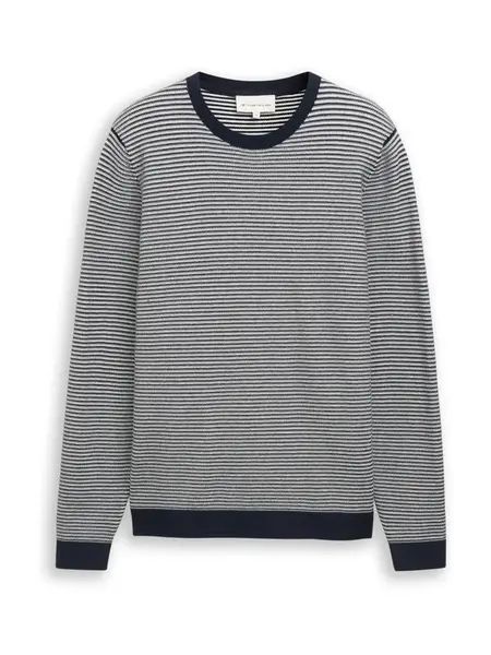 TOM TAILOR Sveter  námornícka modrá / biela