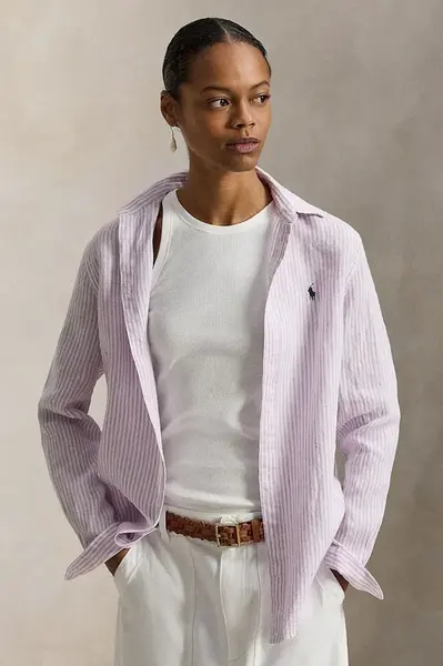 Lněná košile Polo Ralph Lauren