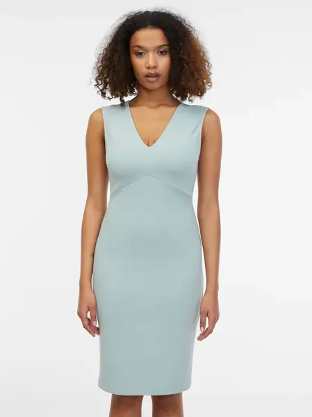 Mentolové dámske púzdrové šaty ORSAY