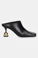 Kožené pantofle Vanda Novak Donna dámské, černá barva, na podpatku