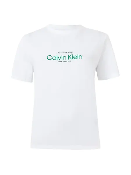 Calvin Klein Jeans Tričko 'CLASSIC NYC'  limetová / biela
