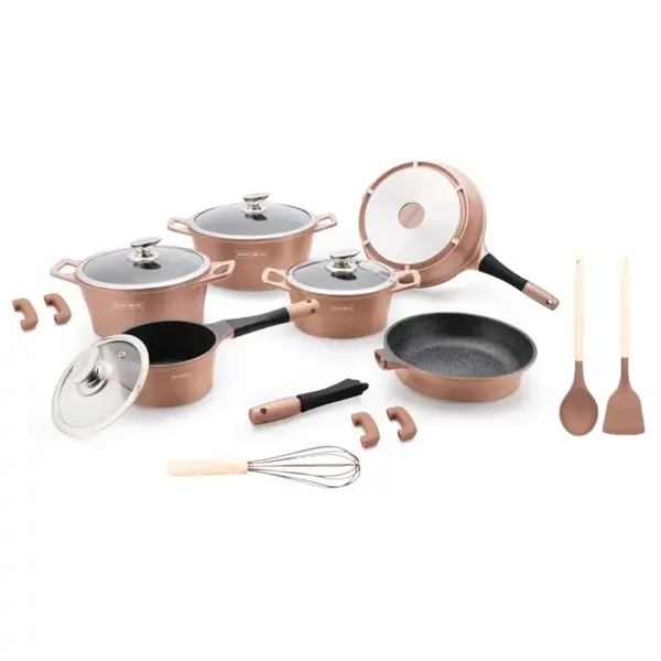 Royalty Sada nádobí 17 ks, barva měděná