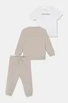 Kojenecká tepláková souprava Calvin Klein Jeans béžová barva, IN0IN00275