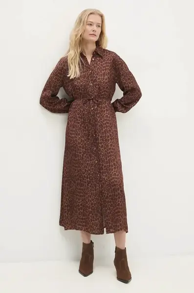 Šaty Answear.LAB hnědá barva, maxi