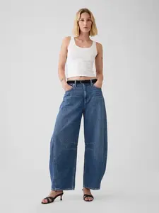 GAP Široké džíny Mid Rise Horseshoe - Dámské