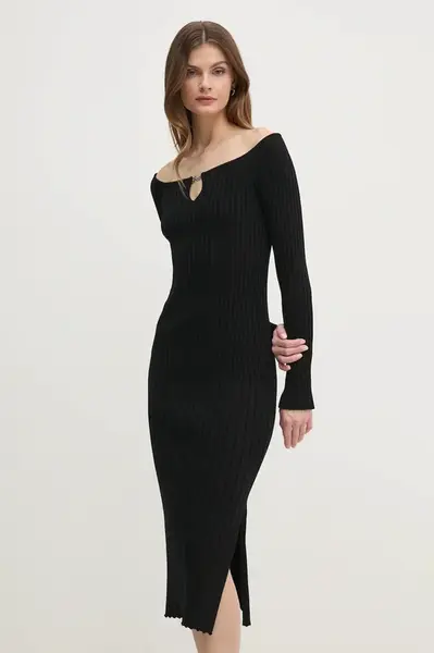 Šaty Boss Orange černá barva, mini, 50531453