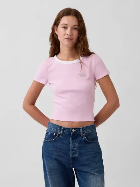 GAP rebrované tričko s logom