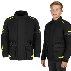 Dětská rostoucí moto bunda W-TEC Pinapoco černá-fluo L/XL