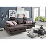 Sit & More ROHOVÁ SEDAČKA, textil, tmavě hnědá