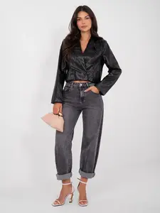 Černá kožená bunda