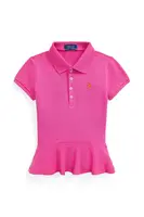 Dětské bavlněné tričko Polo Ralph Lauren růžová barva, s límečkem, 312957156001